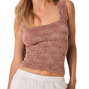 Free People Love Letter Cropped Cami Top Sz S/M